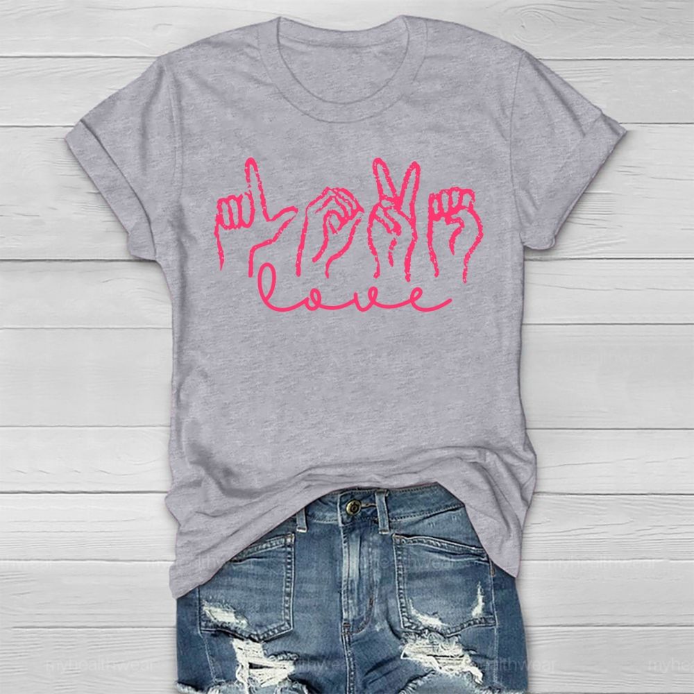 Love Sign Language Valentine's Day Healthwear T-shirt