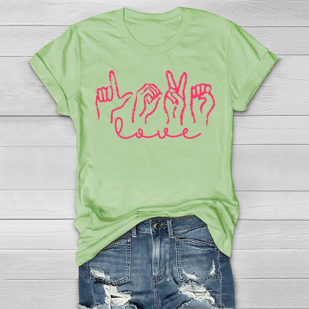Love Sign Language Valentine's Day Healthwear T-shirt