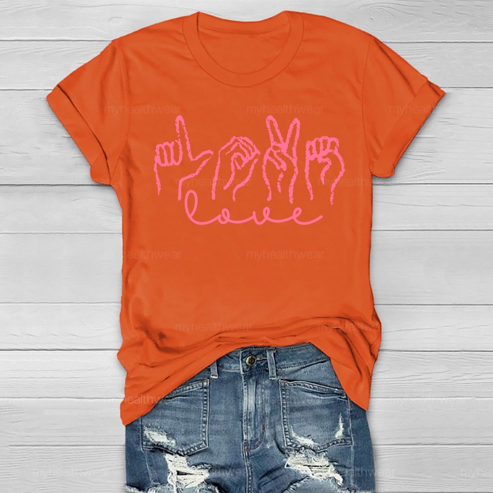 Love Sign Language Valentine's Day Healthwear T-shirt