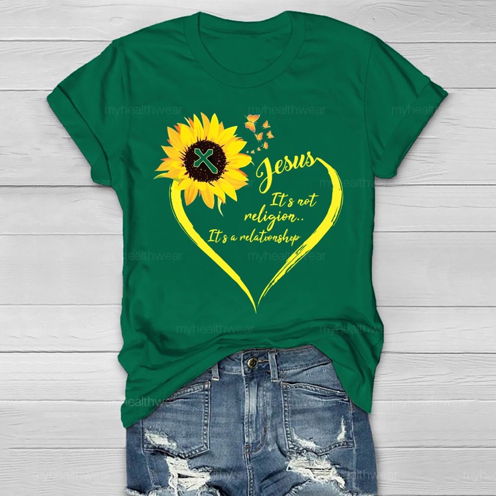 Jesus It Is Not Religion It's A Relationship  Healthwear T-shirt