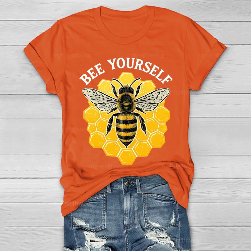 Bee Yourself Bee Plaid Pattern  Healthwear T-shirt