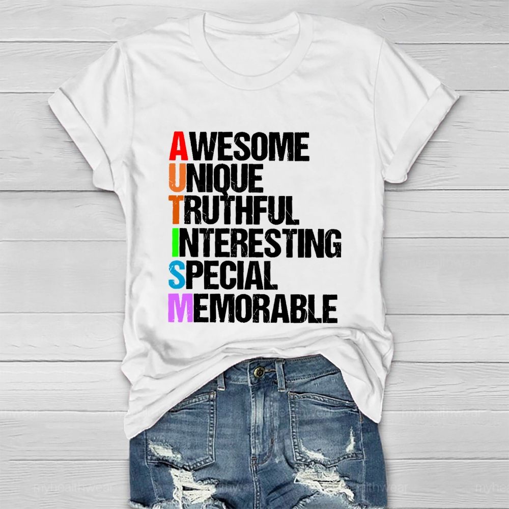 Awesome  Unique  Truthful  Interesting  Special  Memorable   Healthwear T-shirt