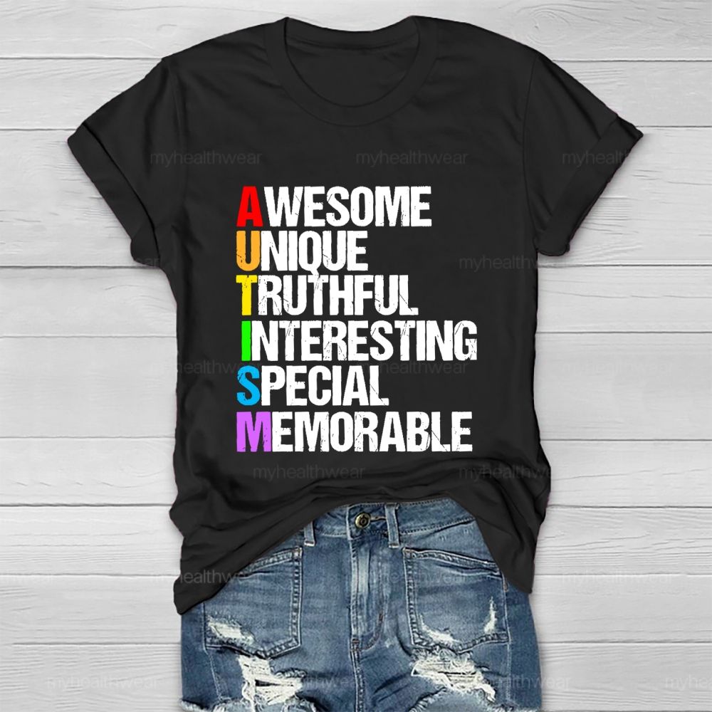 Awesome  Unique  Truthful  Interesting  Special  Memorable   Healthwear T-shirt