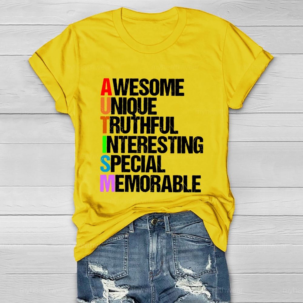 Awesome  Unique  Truthful  Interesting  Special  Memorable   Healthwear T-shirt