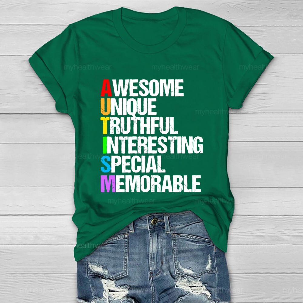 Awesome  Unique  Truthful  Interesting  Special  Memorable   Healthwear T-shirt