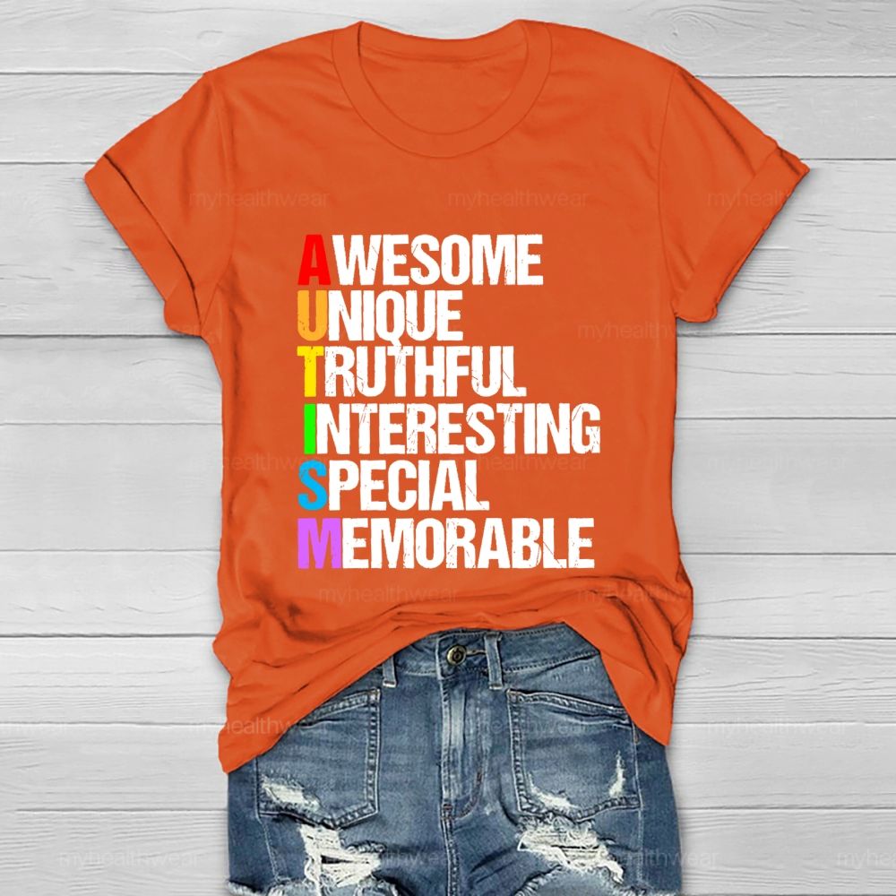Awesome  Unique  Truthful  Interesting  Special  Memorable   Healthwear T-shirt