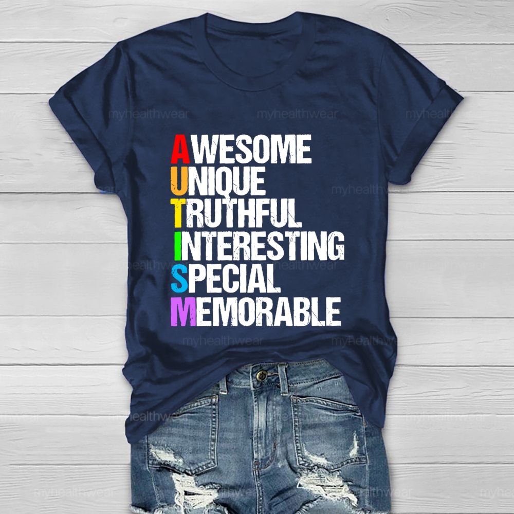 Awesome  Unique  Truthful  Interesting  Special  Memorable   Healthwear T-shirt
