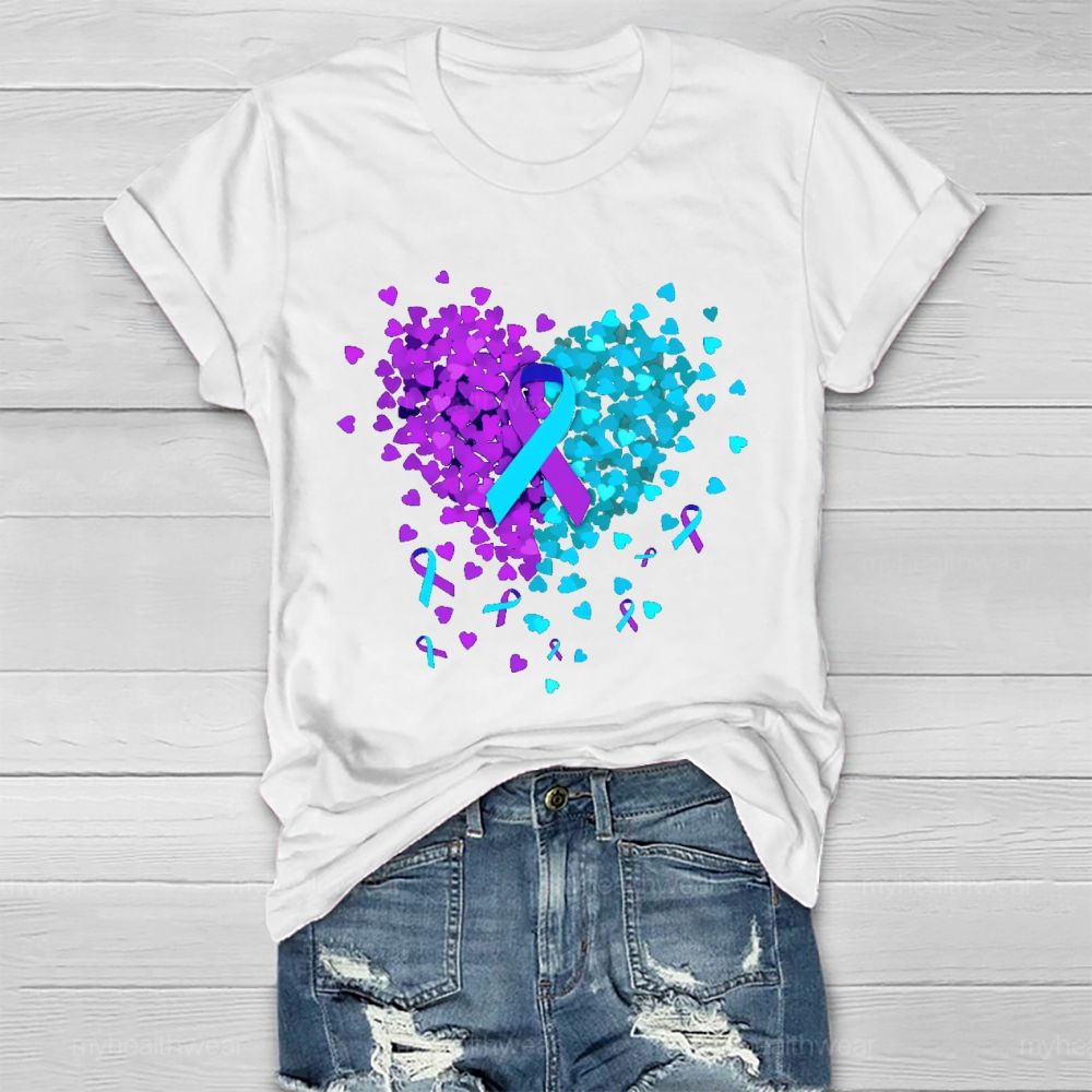 Suicide Prevention Love Ribbon Graphics  Healthwear T-shirt