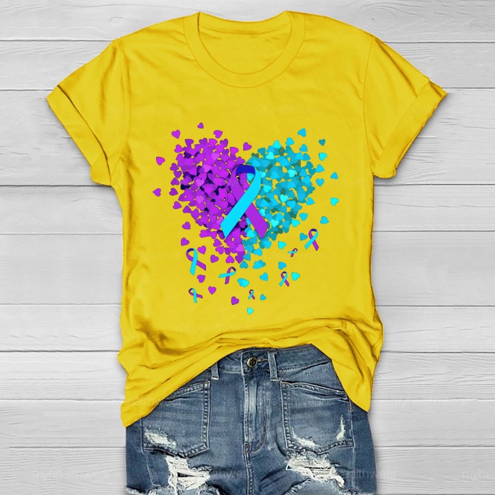 Suicide Prevention Love Ribbon Graphics  Healthwear T-shirt