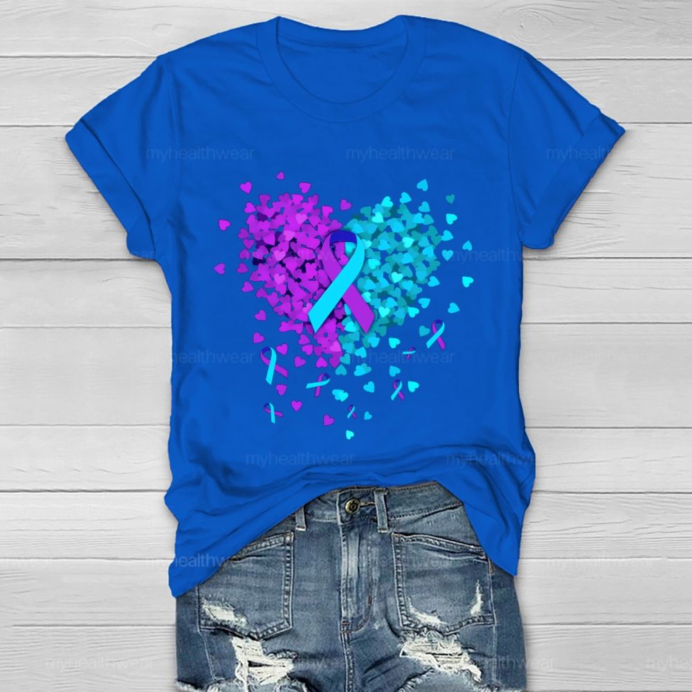 Suicide Prevention Love Ribbon Graphics  Healthwear T-shirt