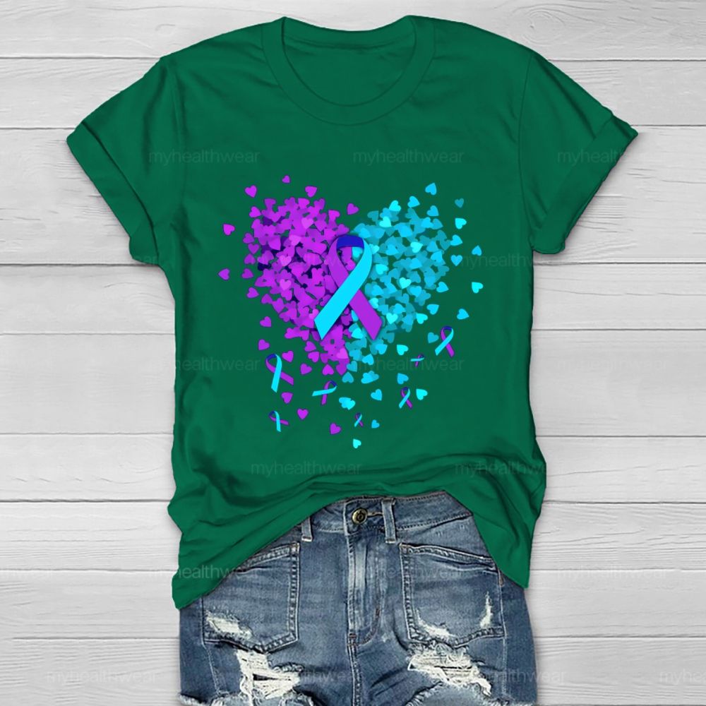 Suicide Prevention Love Ribbon Graphics  Healthwear T-shirt