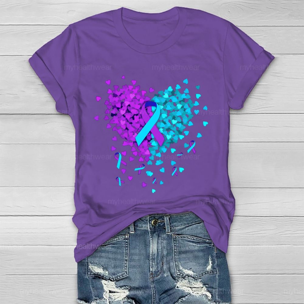 Suicide Prevention Love Ribbon Graphics  Healthwear T-shirt
