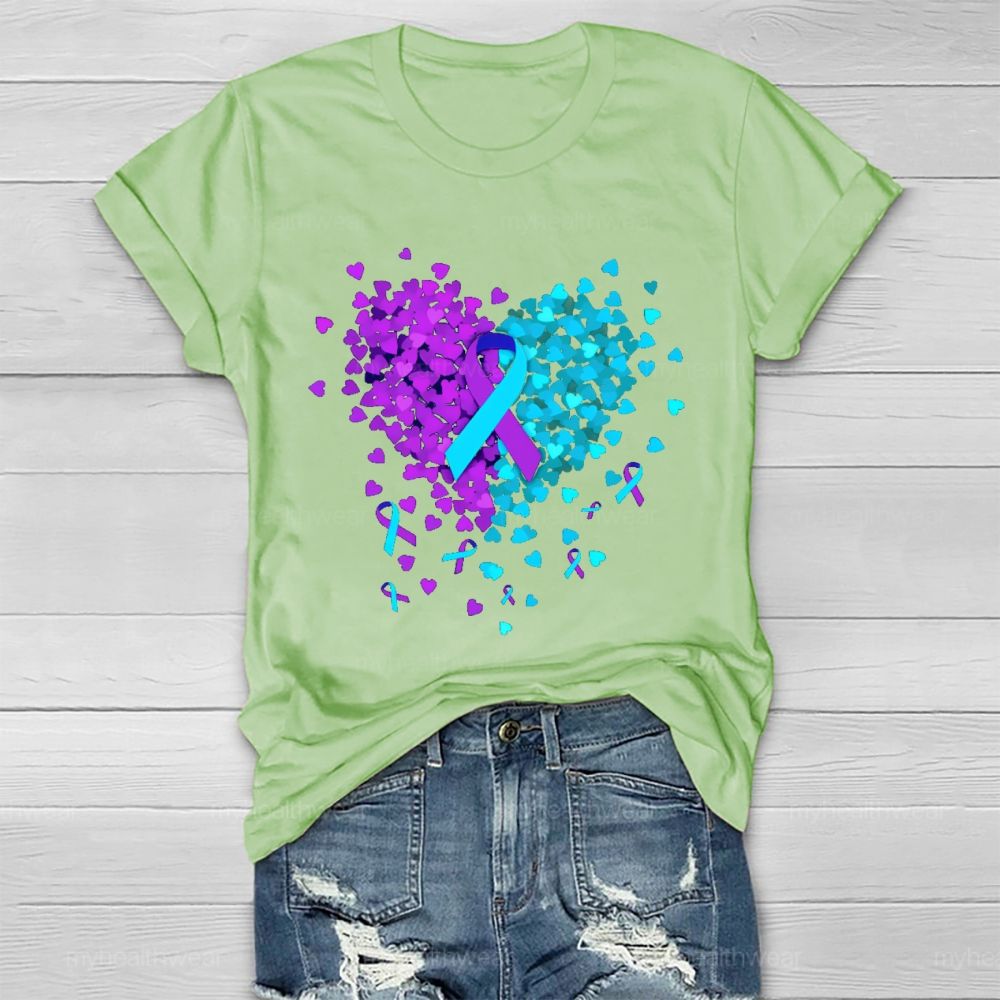 Suicide Prevention Love Ribbon Graphics  Healthwear T-shirt