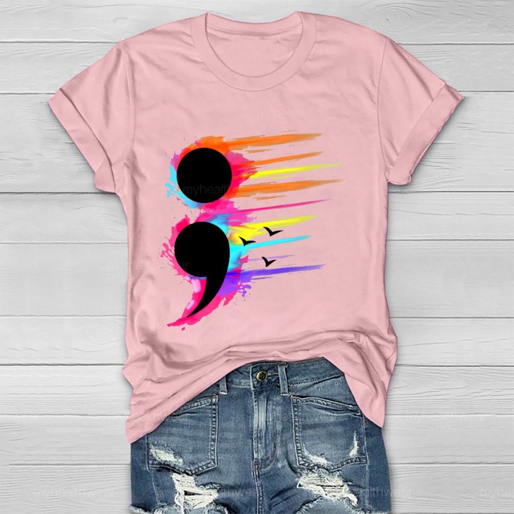 Colorful Semicolon Graphics  Healthwear T-shirt