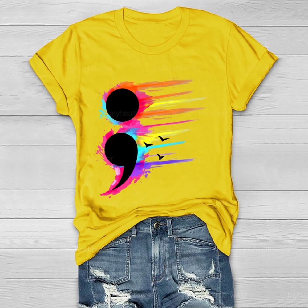 Colorful Semicolon Graphics  Healthwear T-shirt