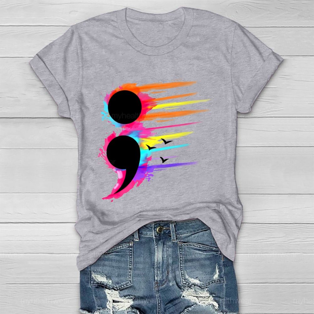 Colorful Semicolon Graphics  Healthwear T-shirt