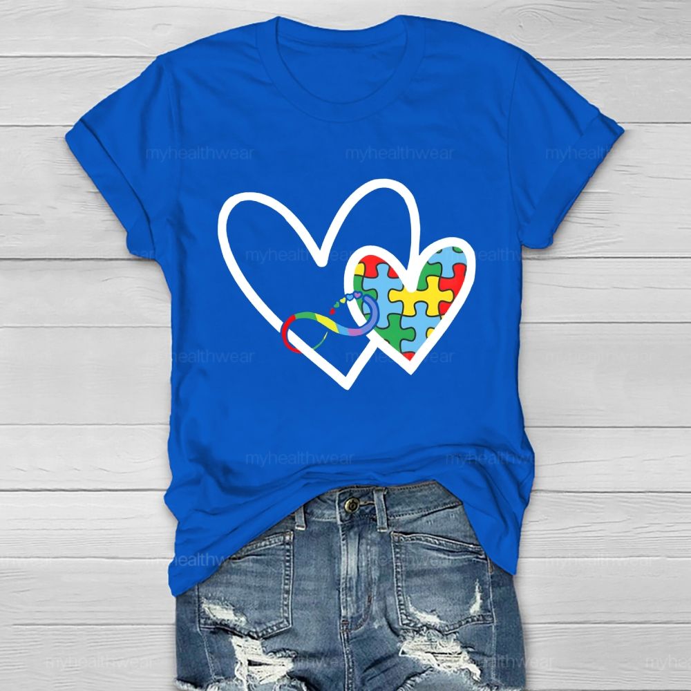 Heart Puzzle Infinity Symbol  Healthwear T-shirt