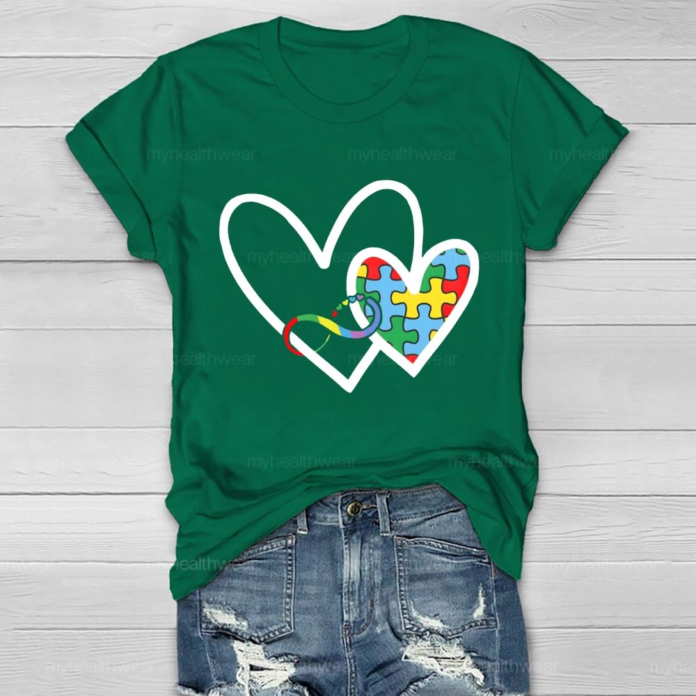 Heart Puzzle Infinity Symbol  Healthwear T-shirt