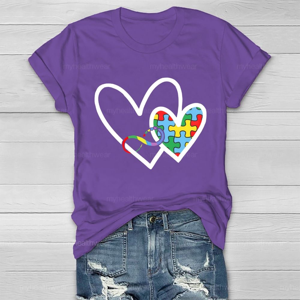 Heart Puzzle Infinity Symbol  Healthwear T-shirt