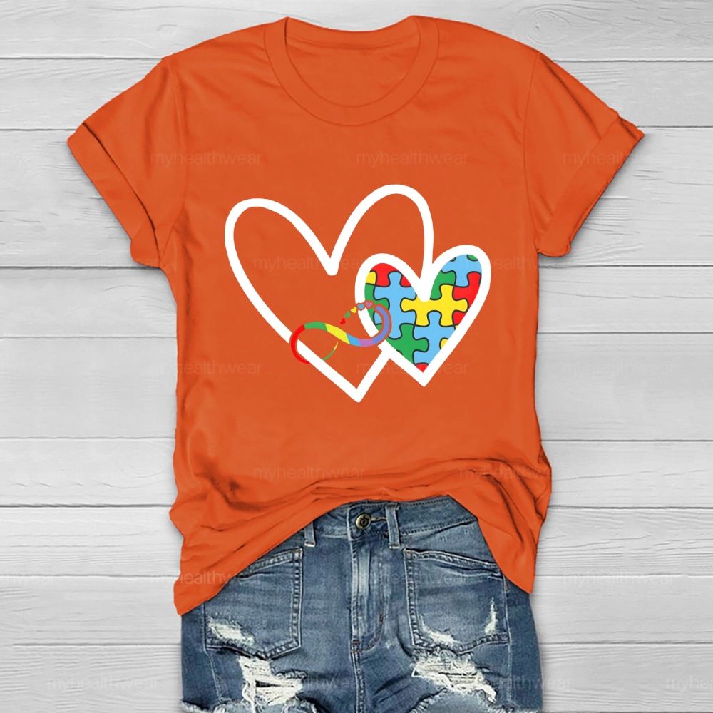 Heart Puzzle Infinity Symbol  Healthwear T-shirt