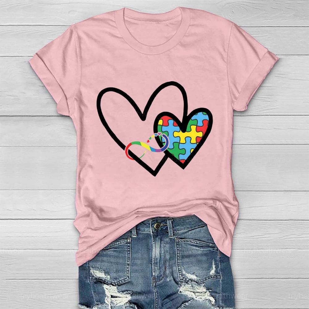 Heart Puzzle Infinity Symbol  Healthwear T-shirt