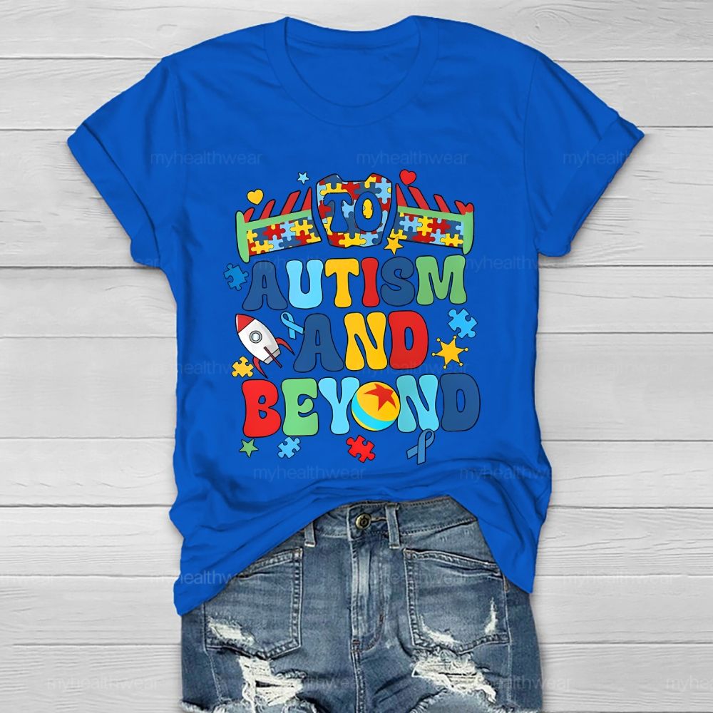 To Autism And Beyond Letters  Healthwear T-shirt