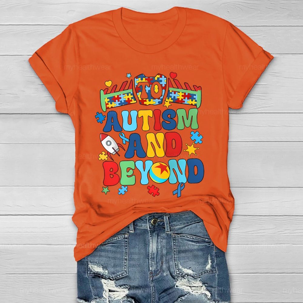 To Autism And Beyond Letters  Healthwear T-shirt