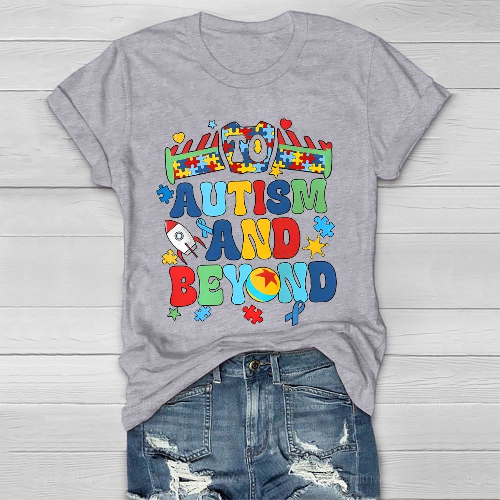 To Autism And Beyond Letters  Healthwear T-shirt