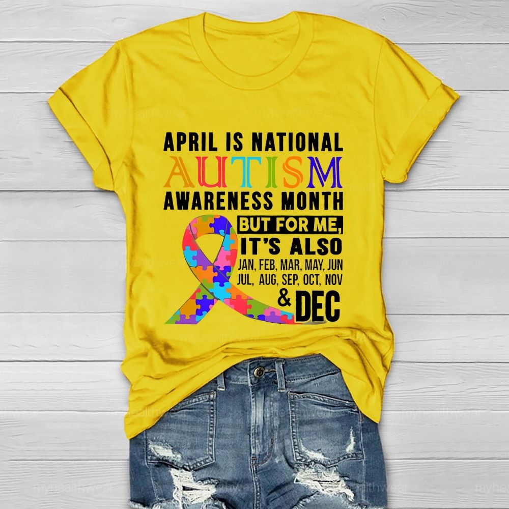 April Is National Autism Awareness Month  Healthwear T-shirt