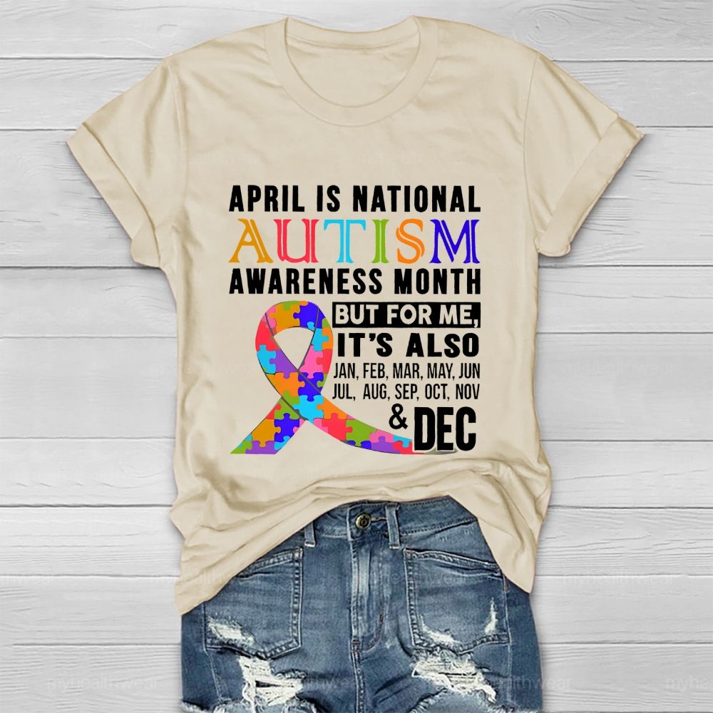 April Is National Autism Awareness Month  Healthwear T-shirt