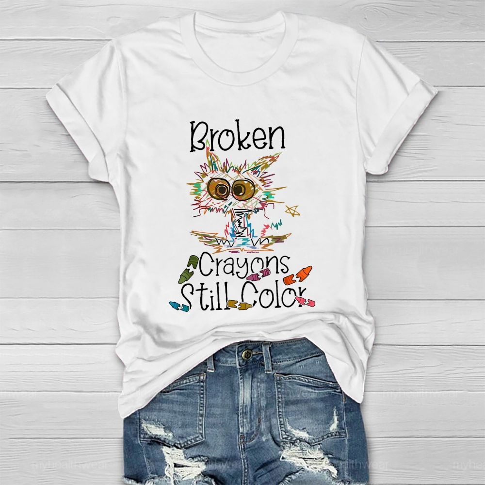 Broken Crayons Still Color  Colorful  Cat  Graphic  Healthwear T-shirt