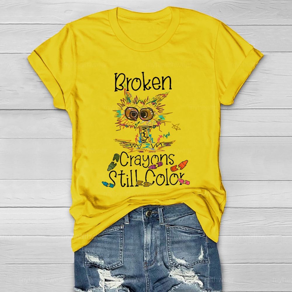 Broken Crayons Still Color  Colorful  Cat  Graphic  Healthwear T-shirt