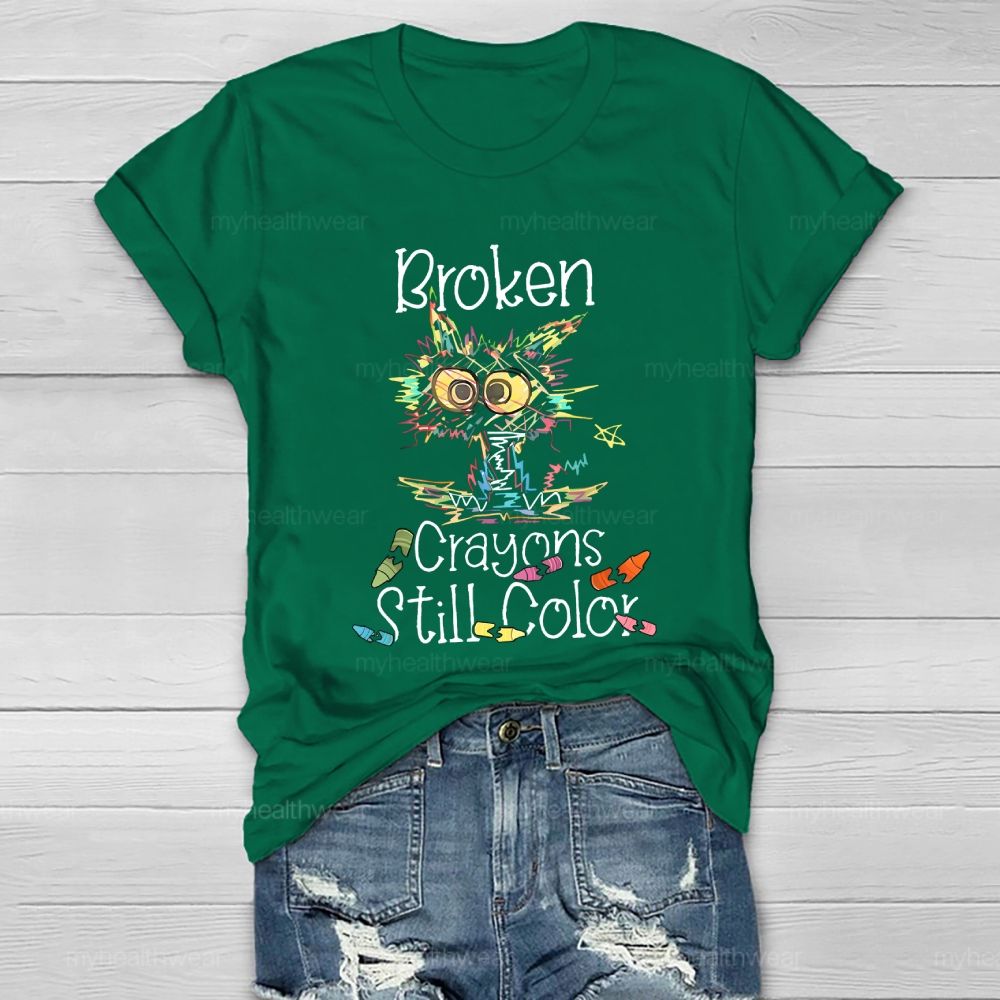 Broken Crayons Still Color  Colorful  Cat  Graphic  Healthwear T-shirt