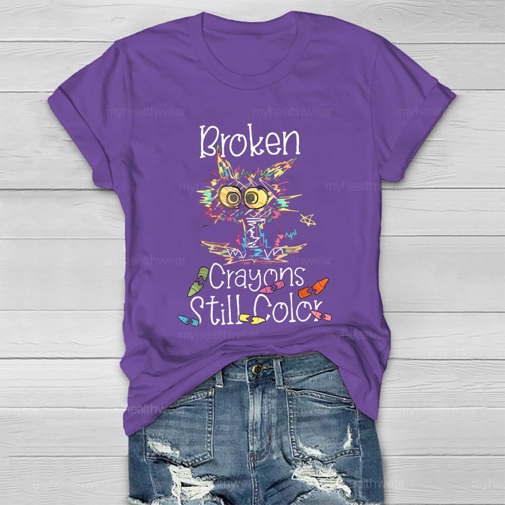 Broken Crayons Still Color  Colorful  Cat  Graphic  Healthwear T-shirt