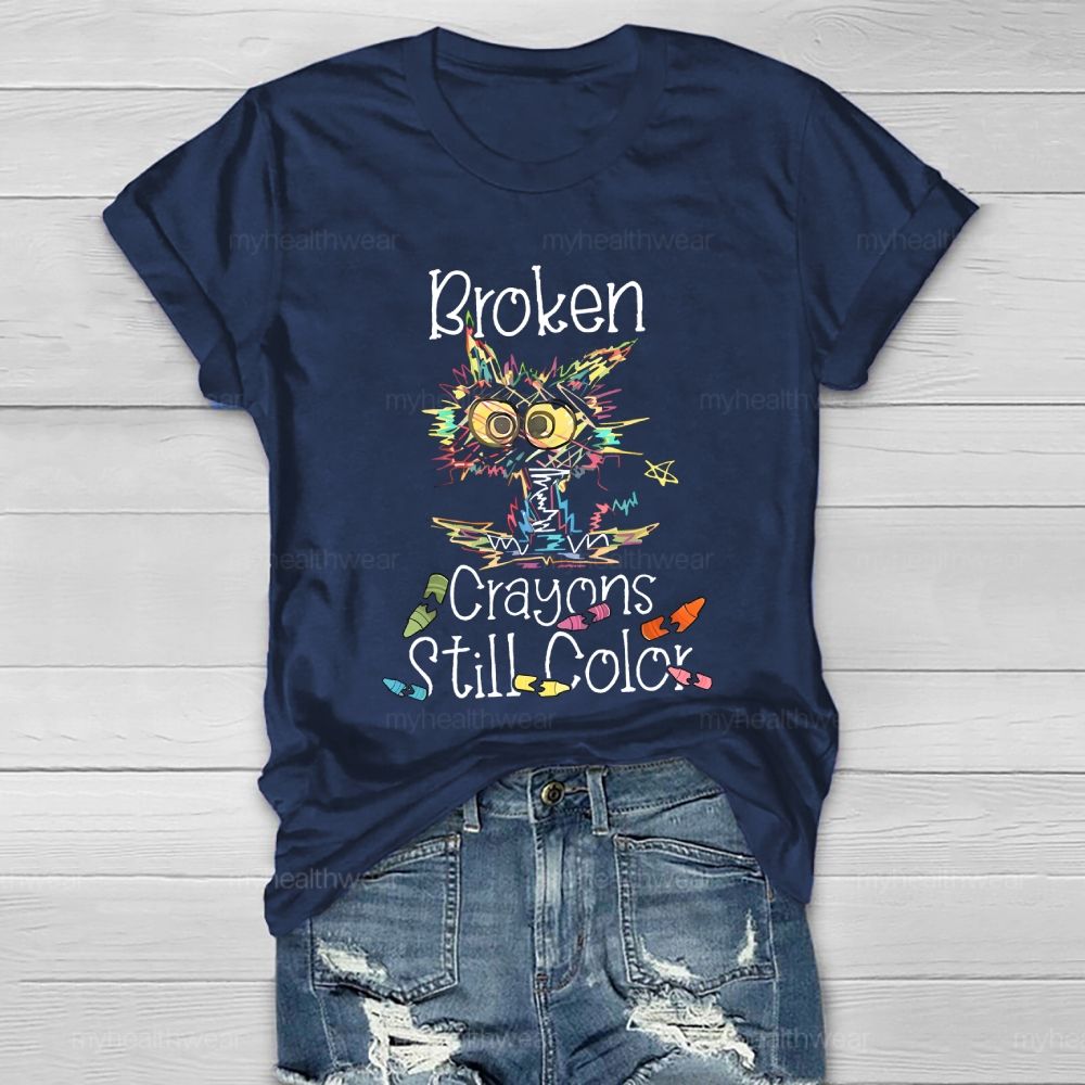 Broken Crayons Still Color  Colorful  Cat  Graphic  Healthwear T-shirt