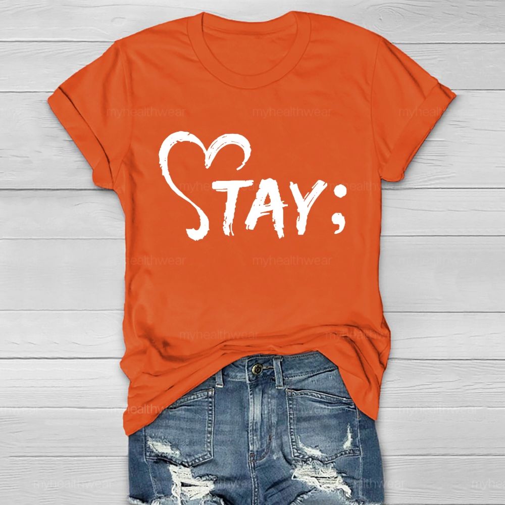 Stay  Letters Graphic  Healthwear T-shirt