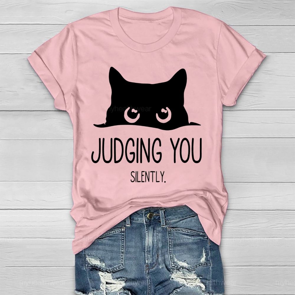 Judging You Silently Cat  Healthwear T-shirt