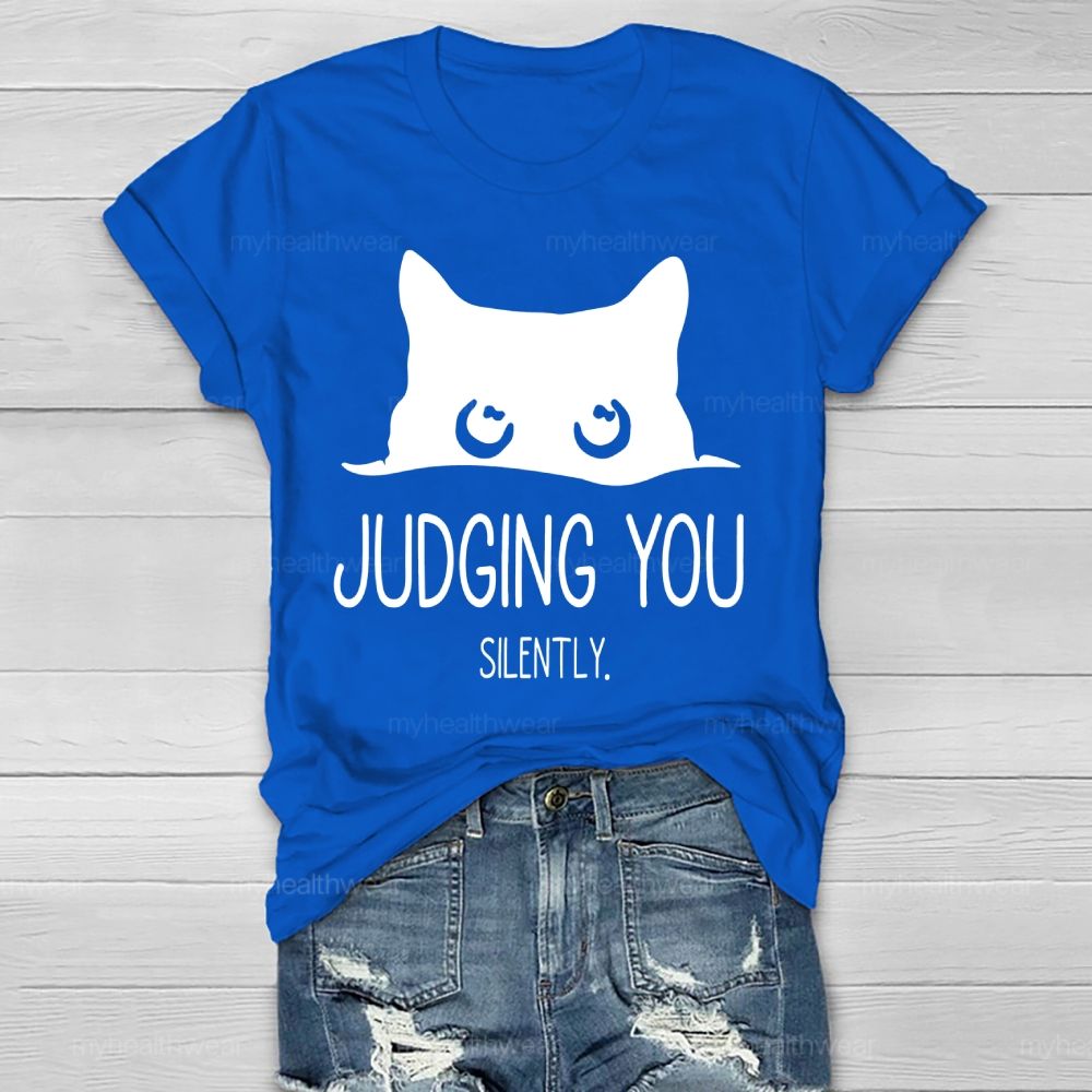 Judging You Silently Cat  Healthwear T-shirt