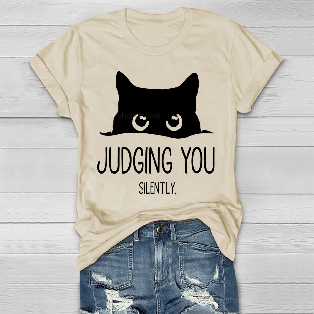 Judging You Silently Cat  Healthwear T-shirt