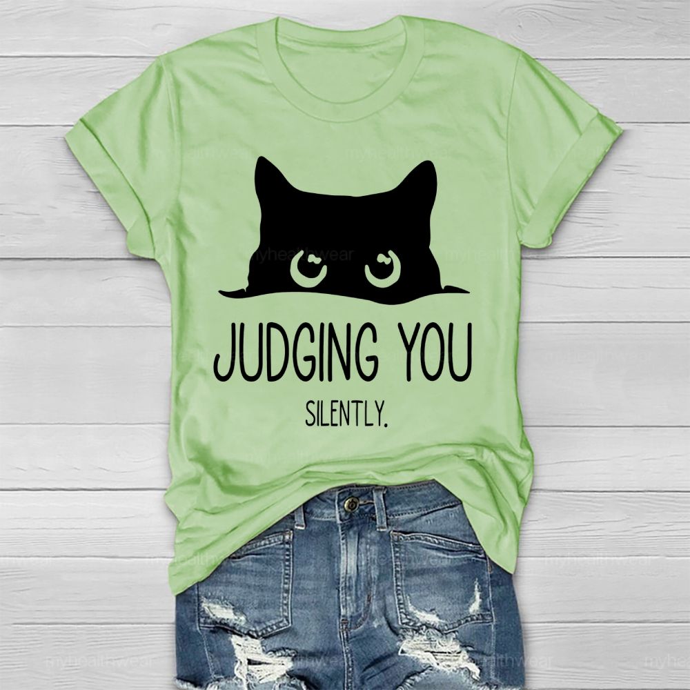 Judging You Silently Cat  Healthwear T-shirt