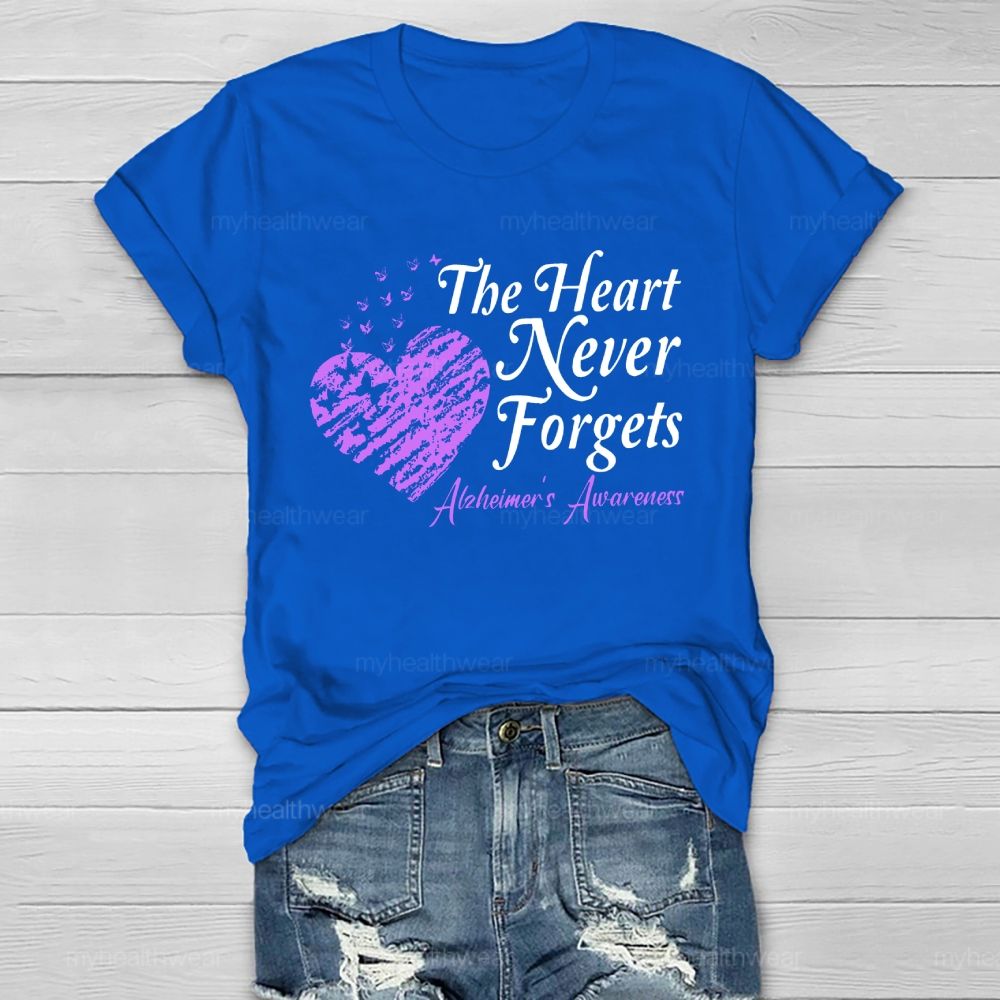 The Heart Never Forgets  Alzheimer's Awareness   Healthwear T-shirt