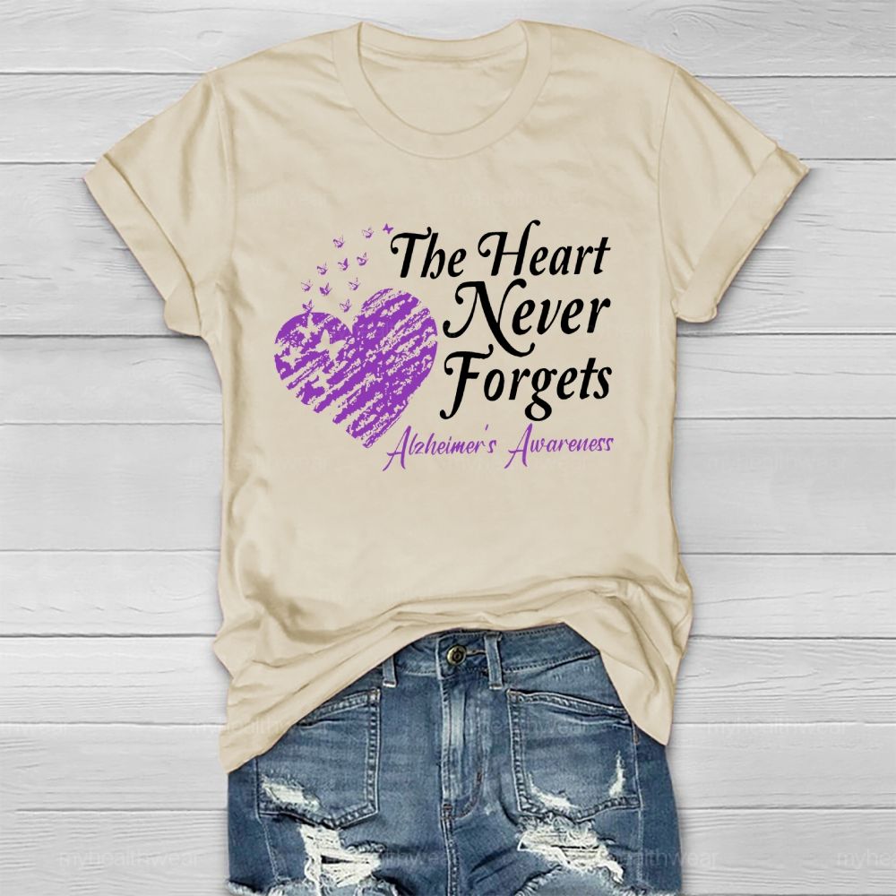 The Heart Never Forgets  Alzheimer's Awareness   Healthwear T-shirt