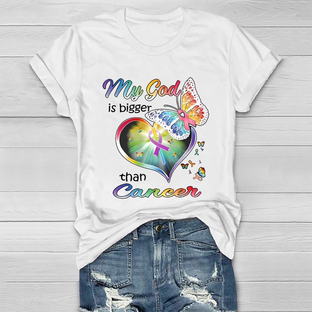 My God Is Bigger Than Cancer Graphic  Healthwear T-shirt