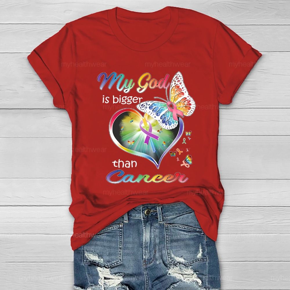 My God Is Bigger Than Cancer Graphic  Healthwear T-shirt