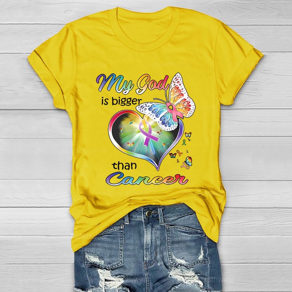 My God Is Bigger Than Cancer Graphic  Healthwear T-shirt