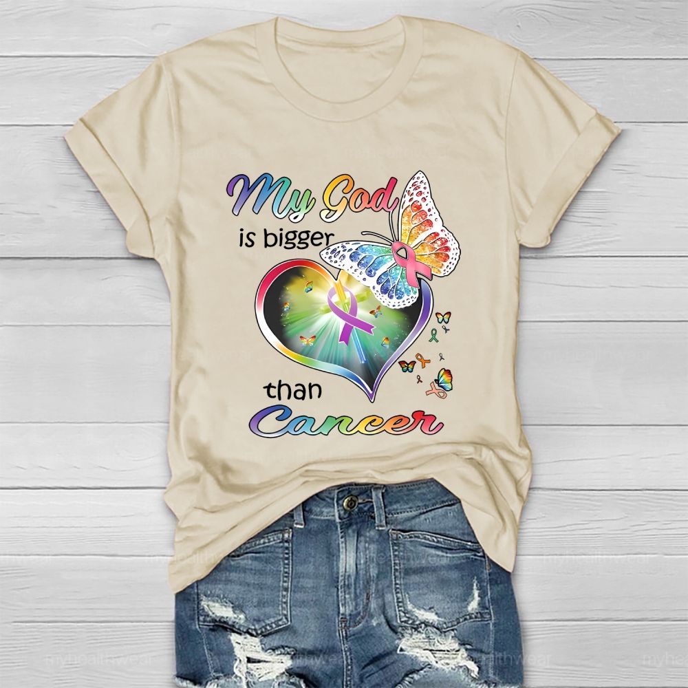 My God Is Bigger Than Cancer Graphic  Healthwear T-shirt