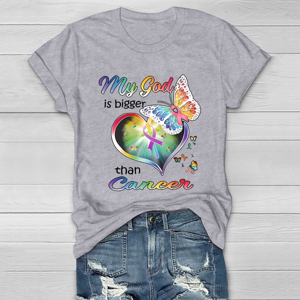 My God Is Bigger Than Cancer Graphic  Healthwear T-shirt
