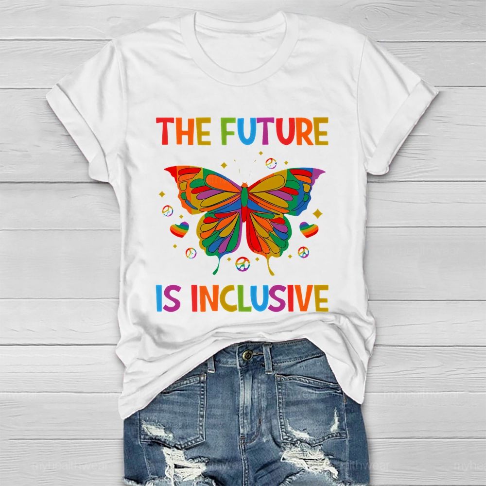 The Future Is Inclusive Colorful Letters  Healthwear T-shirt
