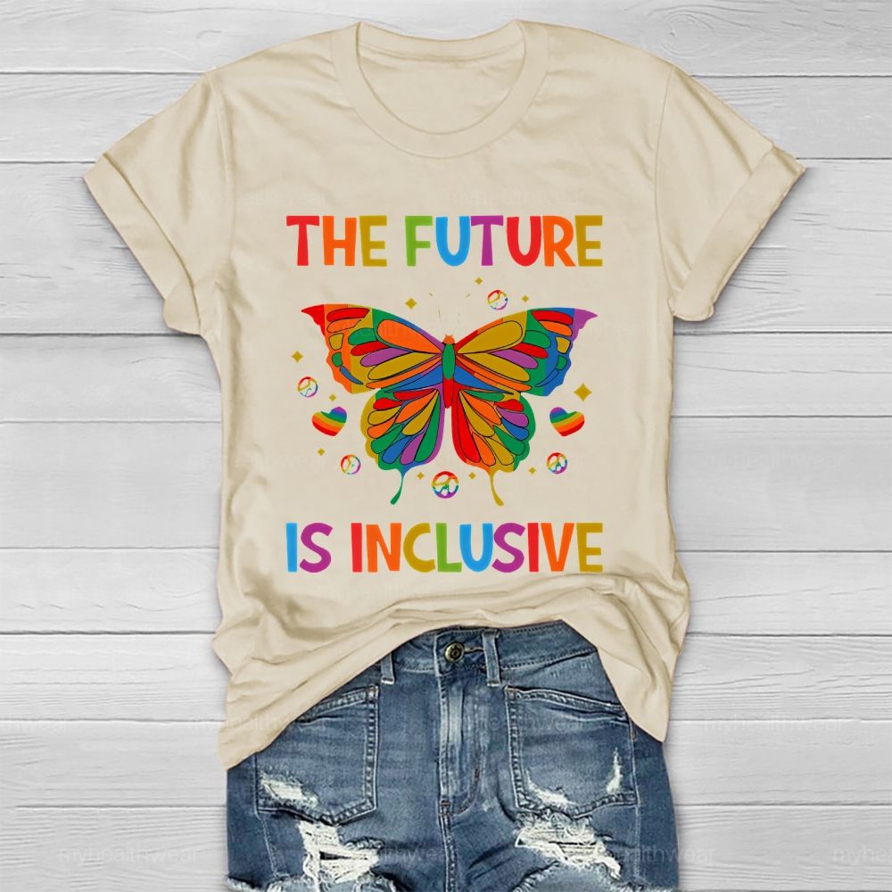 The Future Is Inclusive Colorful Letters  Healthwear T-shirt