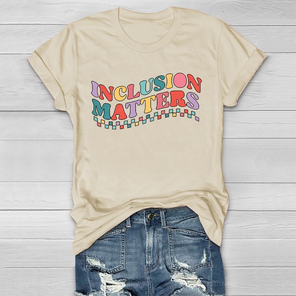 Inclusion Matters Colorful Checkered Letters  Healthwear T-shirt
